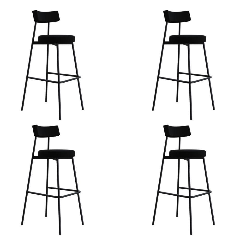 Banqueta Alta Stout Ae: 100 / Aa: 75cm C/04 Un. Preto Preto