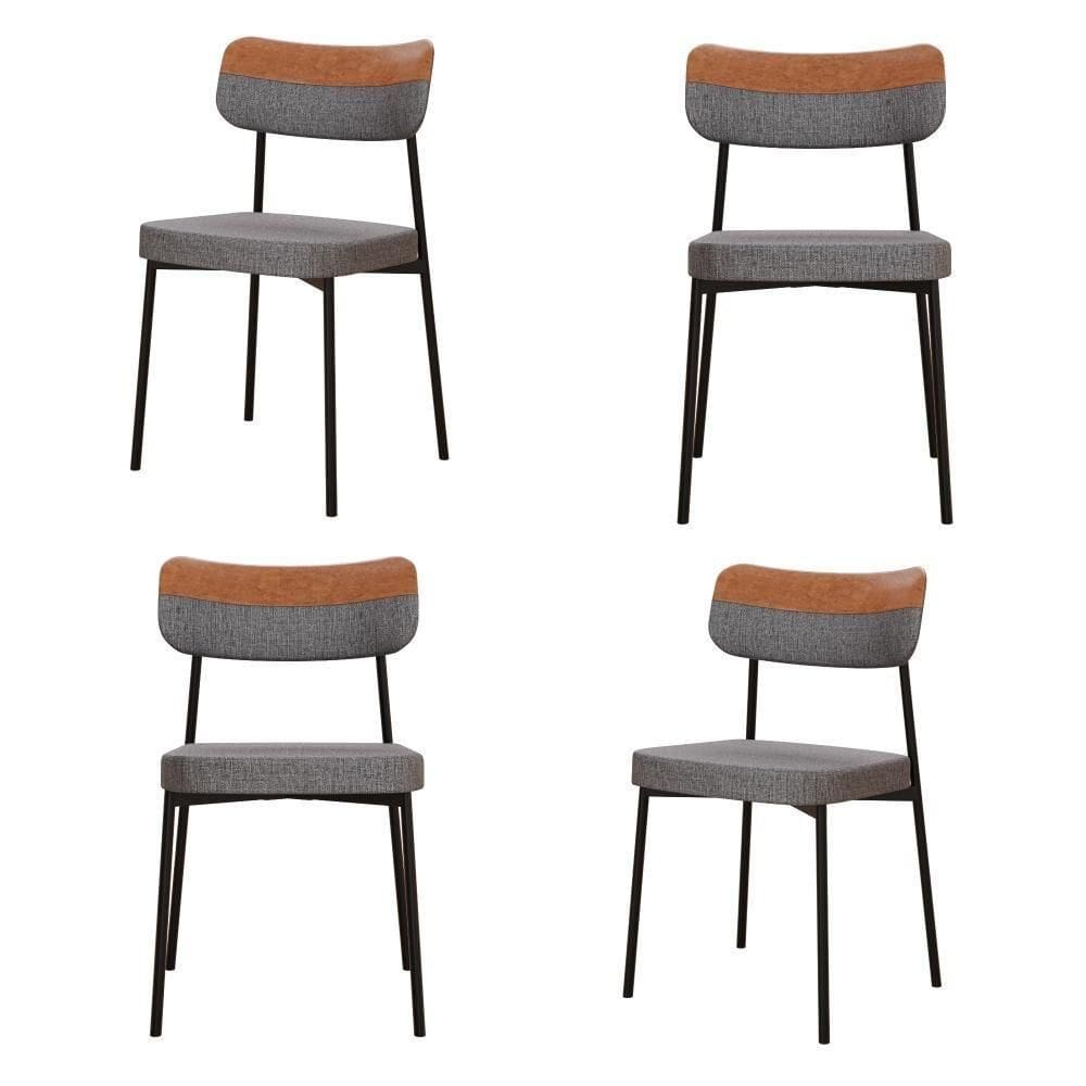Cadeira Mynna Fixa C/4 Pes 525 X 470 X 790 Mm C/4 Un. Caramelo Caramelo