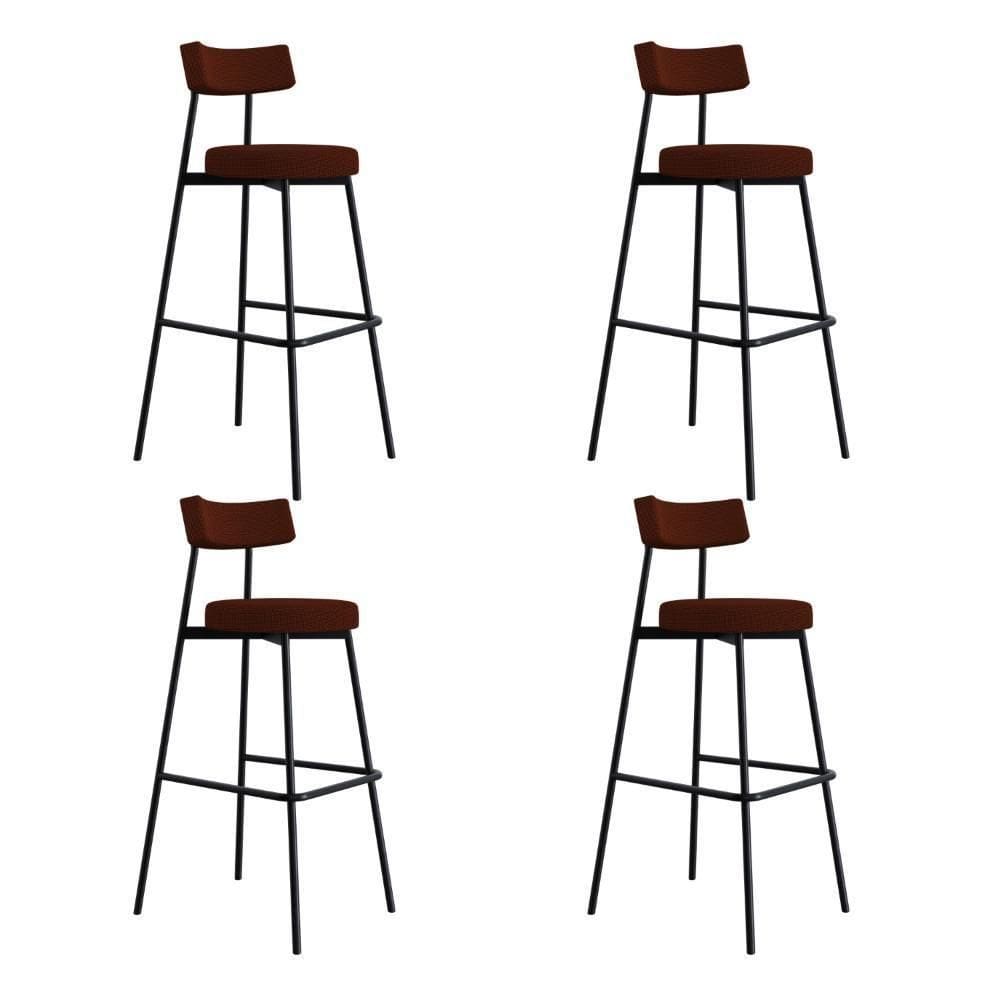 Banqueta Alta Stout Ae: 100 / Aa: 75cm C/04 Un. Etnico Castanho Etnico Castanho