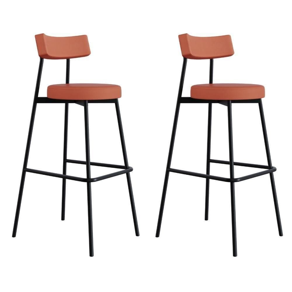 Banqueta Alta Stout Ae 100 Aa 75cm Com 2 Unidades Courino Marte Terra Rosê