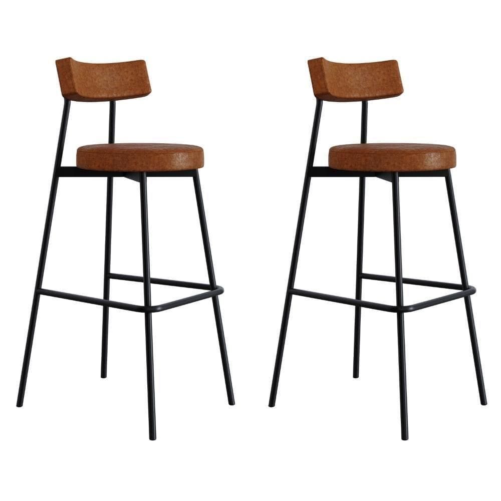 Banqueta Alta Stout Ae: 100 / Aa: 75cm Com 02 Unidades Courino Caramelo