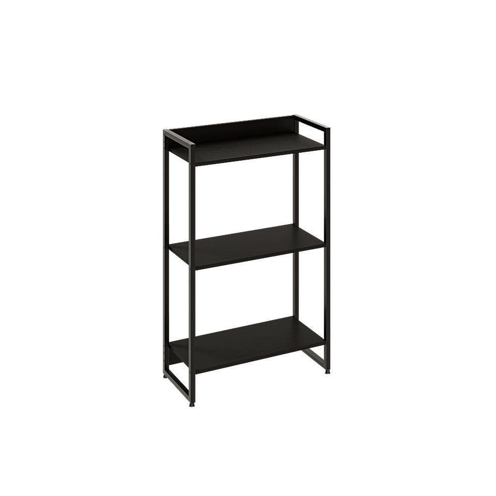 Estante Dynamica 60x30x104cm C/03 Prateleiras Preto ônix / Preto ônix /