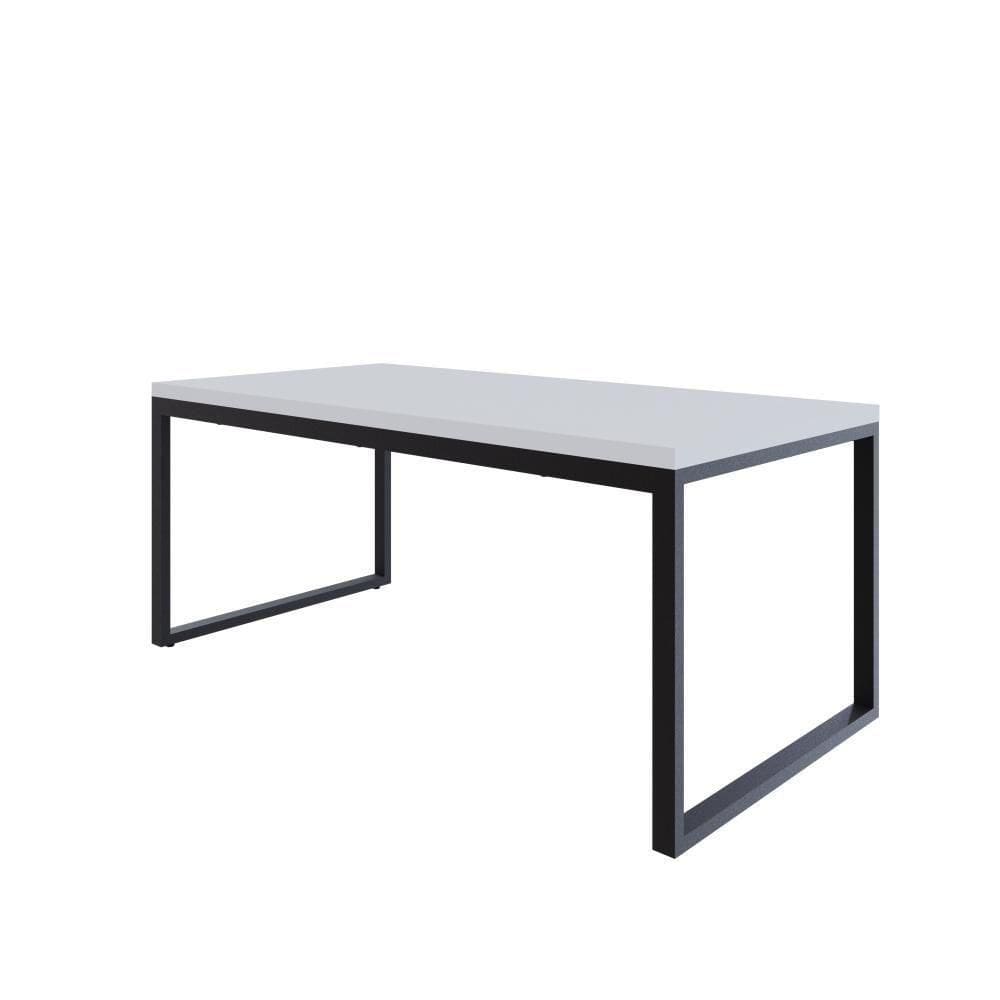 Mesa De Jantar Yon 180 X 90 X 76 Cm Branco Tx/ Branco Tx/