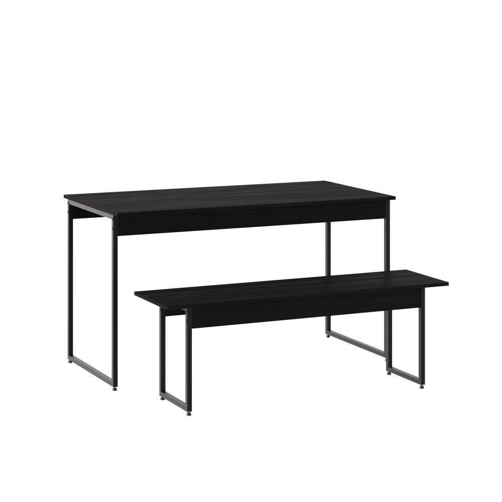 Mesa De Jantar Com 1 Banco Estilo Industrial Tub Preto ônix /