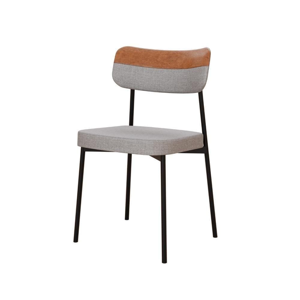 Cadeira Mynna Fixa C/4 Pes 525 X 470 X 790 Mm C/1 Un. Cl/courino Caramelo Crt Cinza Claro/cn Caramelo