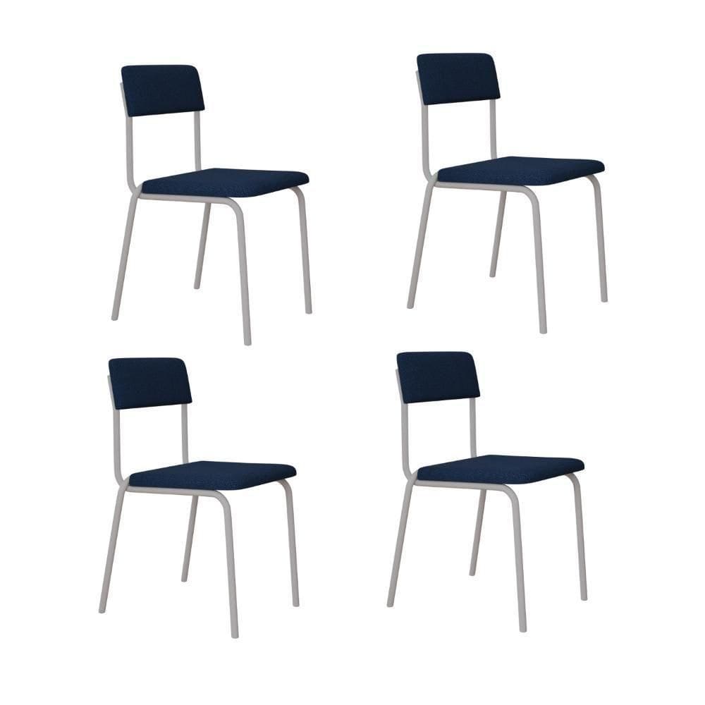 Cadeira Fit Fixa C/4 Pes 475 X 505 X 810 Mm C/4 Un Pés Brancos. Azul Celeste Azul Celeste