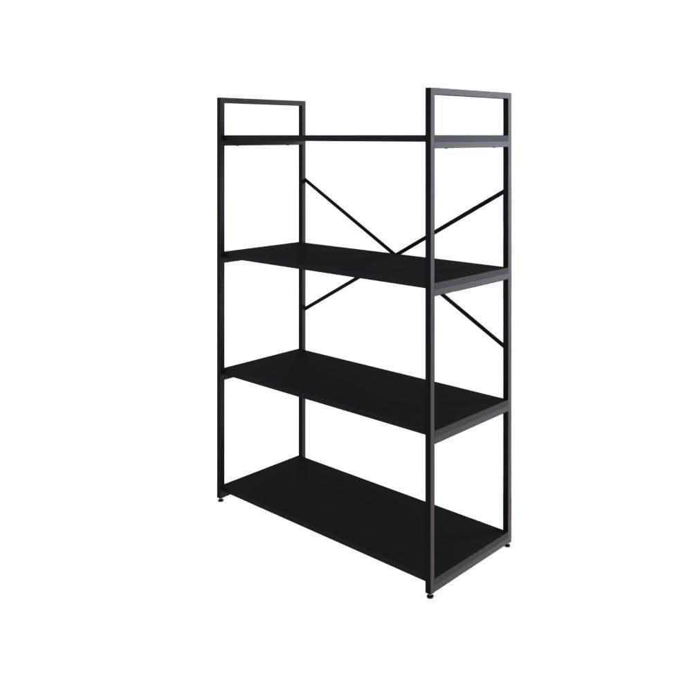 Estante C/04 Prateleiras 118x80x33cm Yon Preto Tx/ Preto Tx/