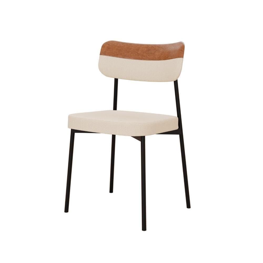 Cadeira Mynna Fixa C/4 Pes 525 X 470 X 790 Mm C/1 Un. Aramelo Crt Areia/courino Caramelo