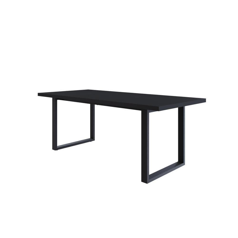 Mesa De Jantar Queens R 200x90x77cm Qemj9200r Preto Tx - Preto Tx/