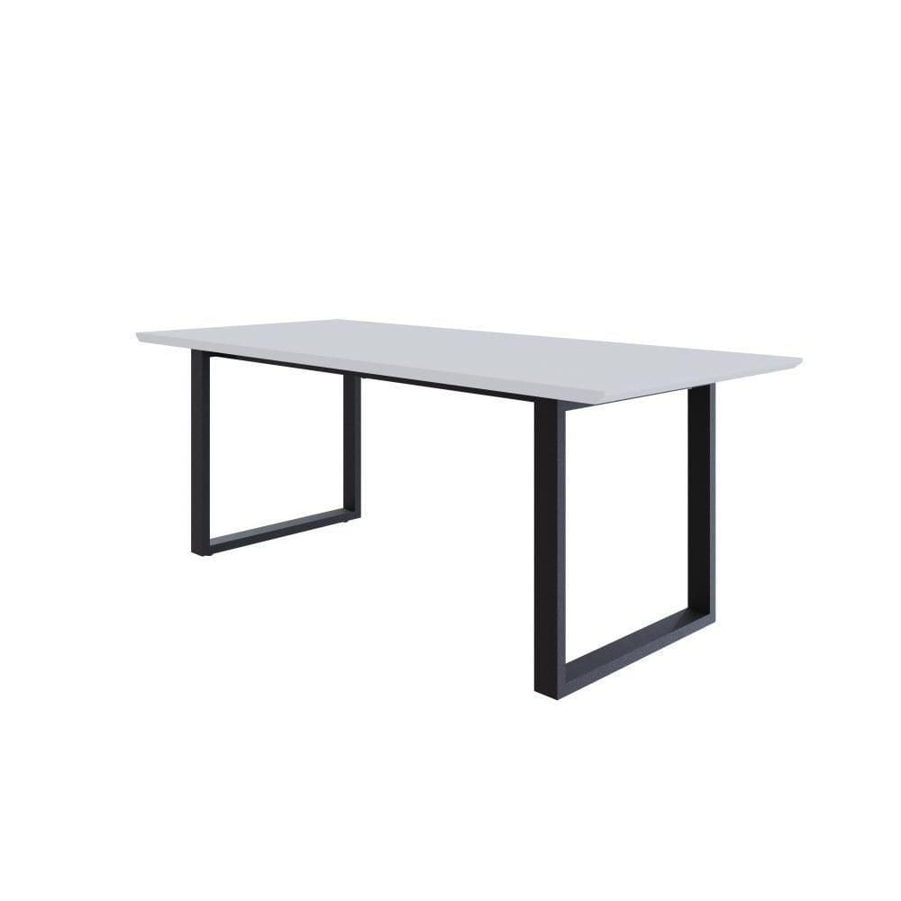 Mesa De Jantar Queens Rg2 200x90x77cm Qemj9200rg2 Branco Tx - Branco Tx/