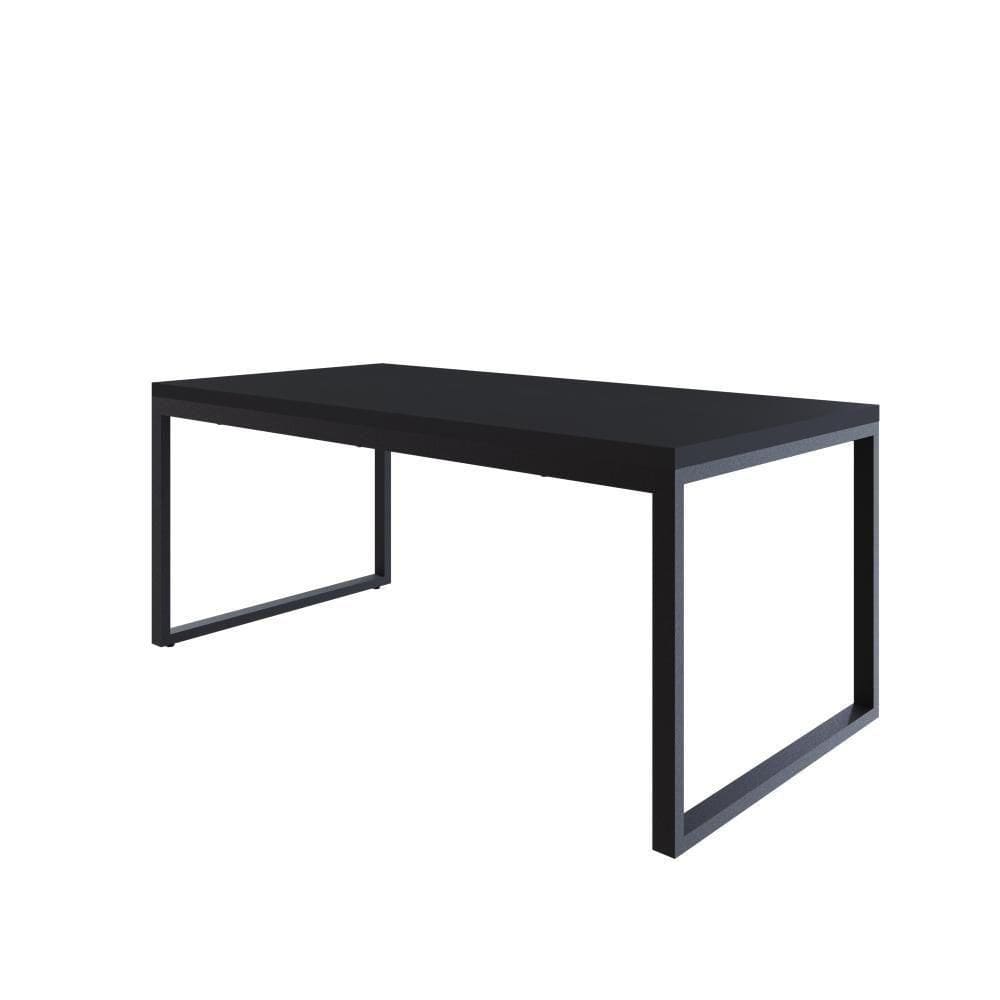 Mesa De Jantar Yon 180 X 90 X 76 Cm Preto Tx/ Preto Tx/