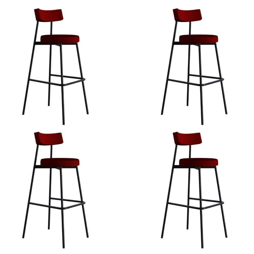 Banqueta Alta Stout Ae: 100 / Aa: 75cm C/04 Un. Vermelho Vinho City Vermelho Vinho City