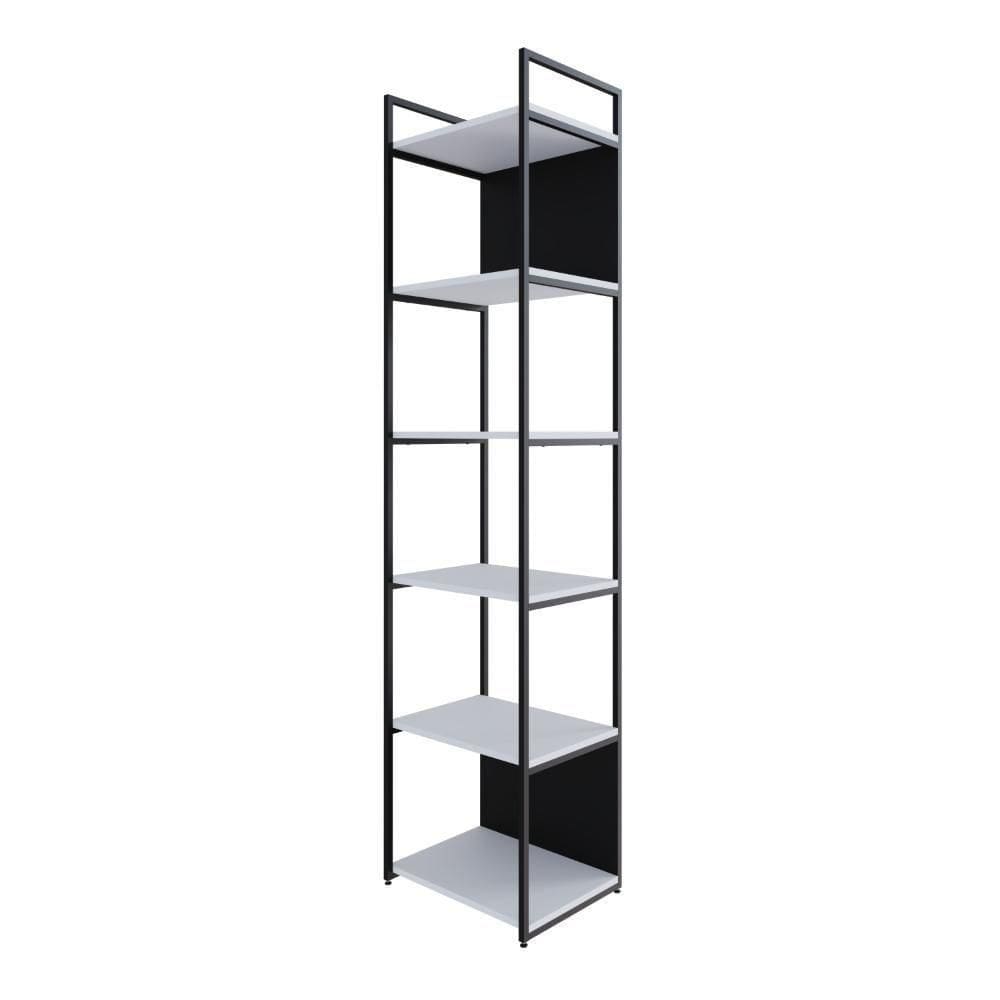 Estante Alta C/06 Prateleiras 185x45x33cm C/fundo Yon Branco Tx/ Branco Tx/