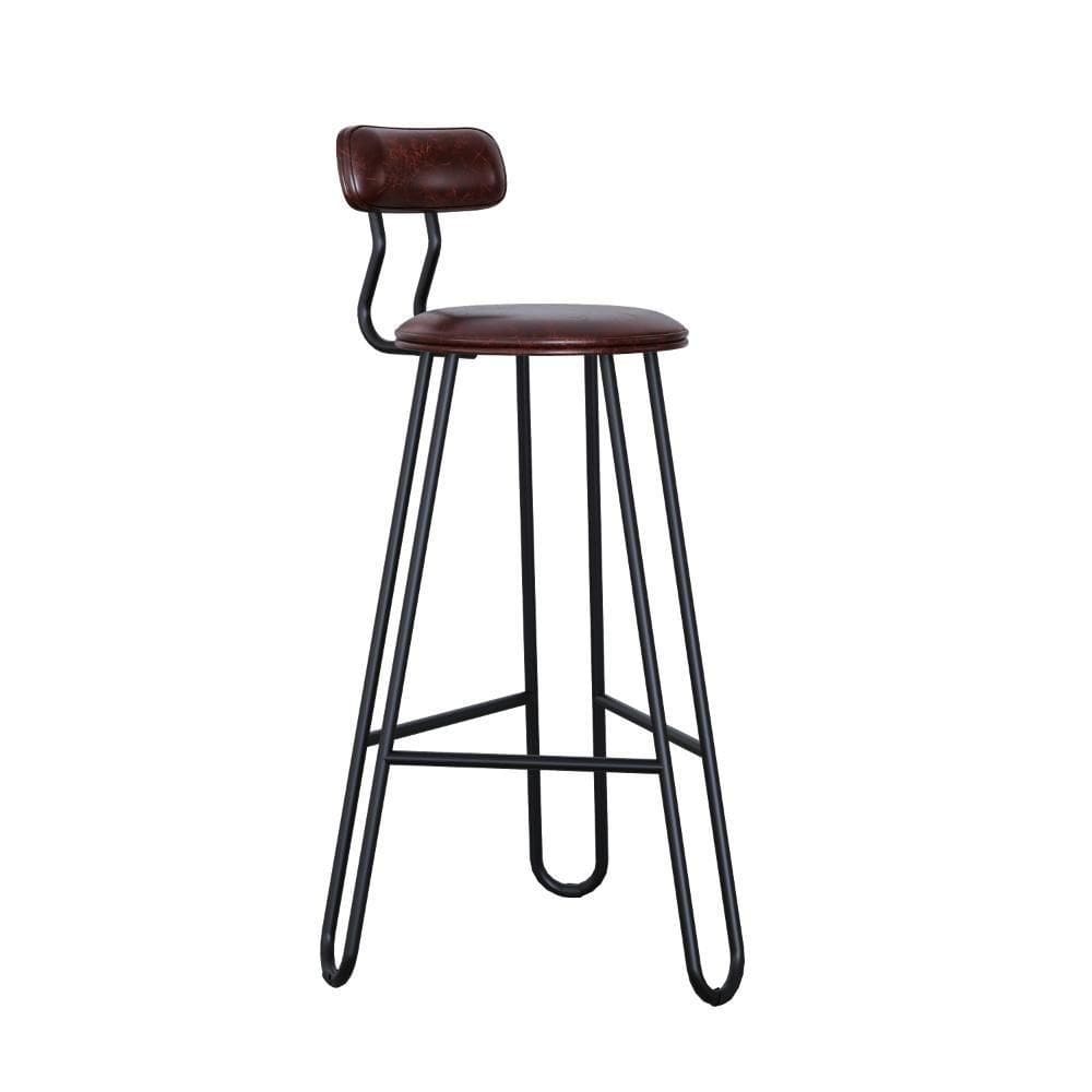 Banqueta Alta Ginger Com Encosto Courino Café