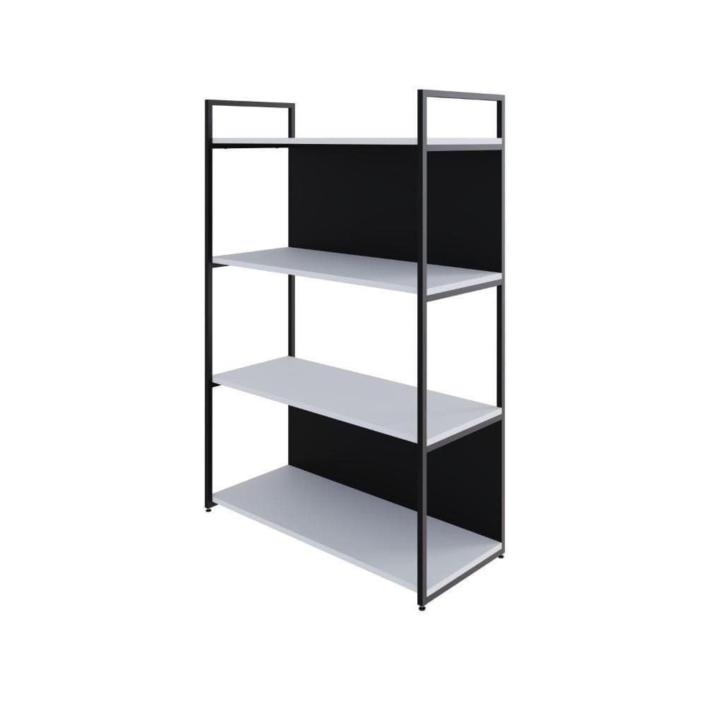 Estante C/04 Prateleiras 118x80x33cm C/fundo Yon Branco Tx/ Branco Tx/