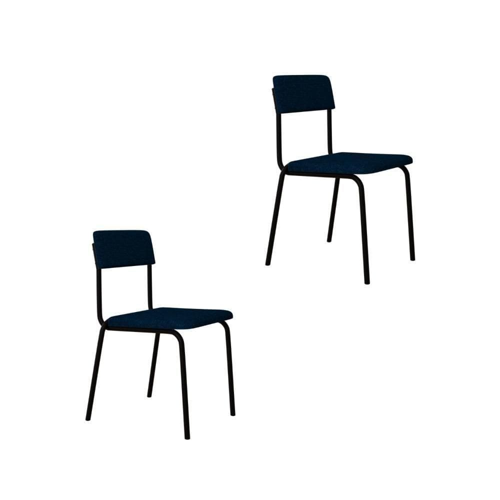 Cadeira Fit Fixa C/4 Pes 475 X 505 X 810 Mm C/2 Un. Corriente Azul Corriente Azul