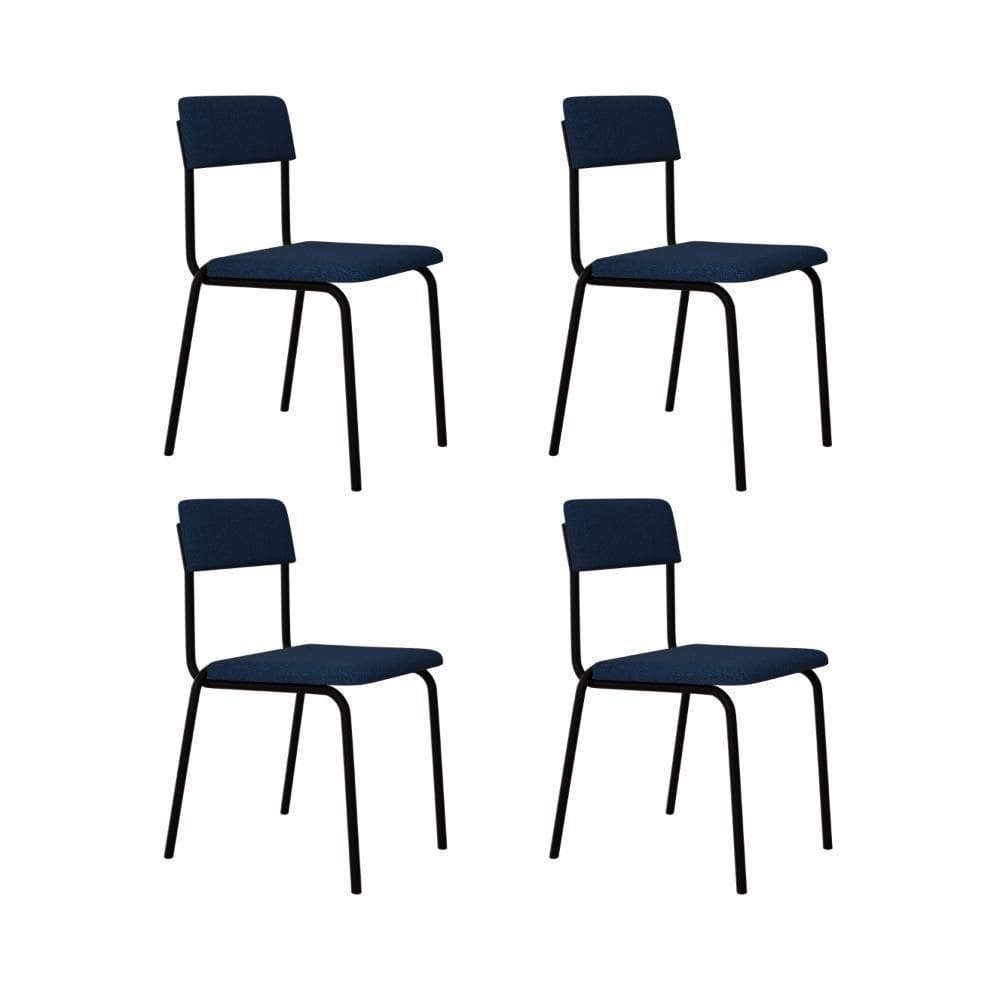 Cadeira Fit Fixa C/4 Pes 475 X 505 X 810 Mm C/4 Un. Azul Celeste Azul Celeste