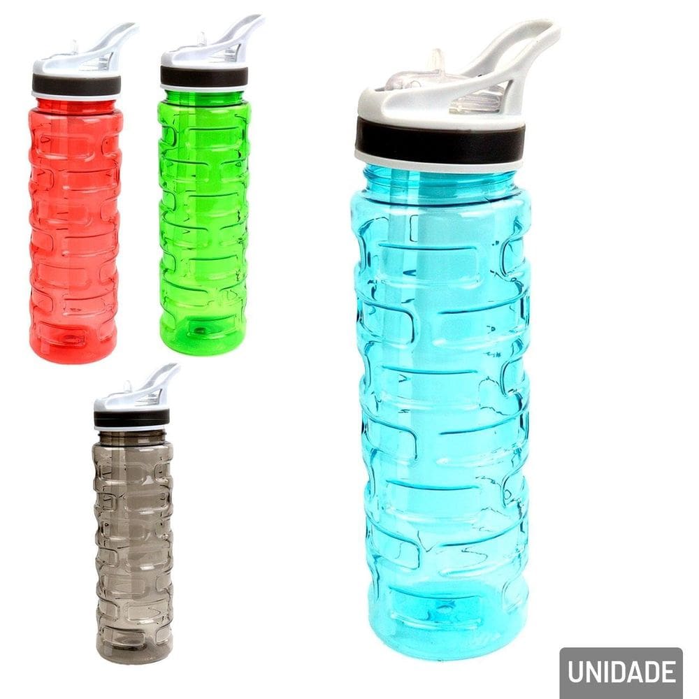 Garrafa de Plástico 700ml Squeeze Color - Tudo em Caixa