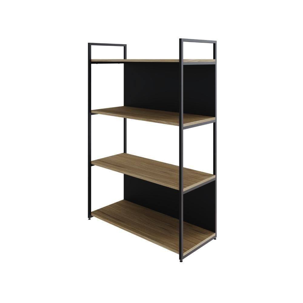 Estante C/04 Prateleiras 118x80x33cm C/fundo Yon Vermont Oak/ Vermont Oak/