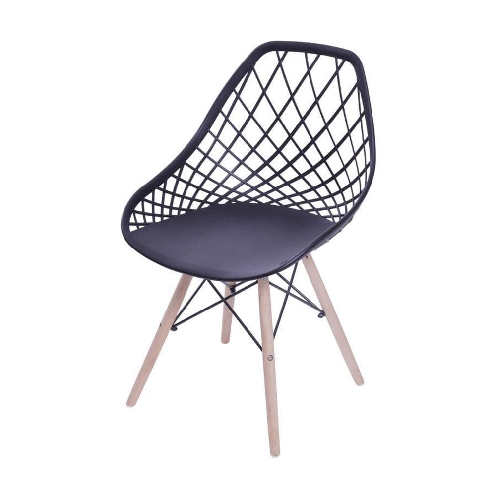 Cadeira Boxbit Kaila Base Em Madeira Preta