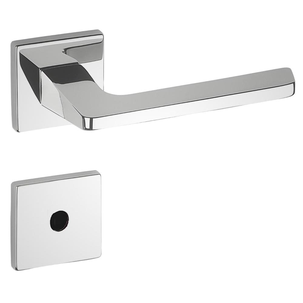 Fechadura De Porta Quadra Haga Sara 55Mm Cromada Banheiro /