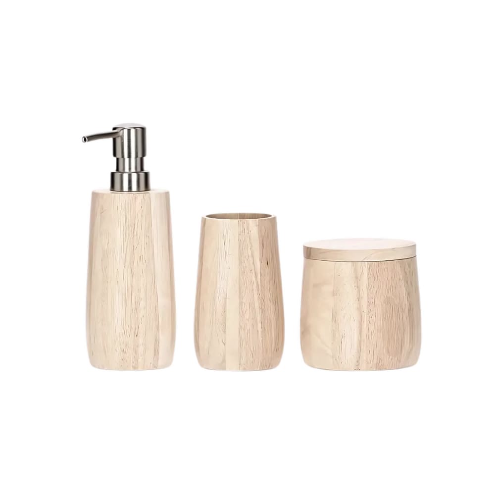 Conjunto Para Banheiro Em Madeira Com 3 Peças Mart