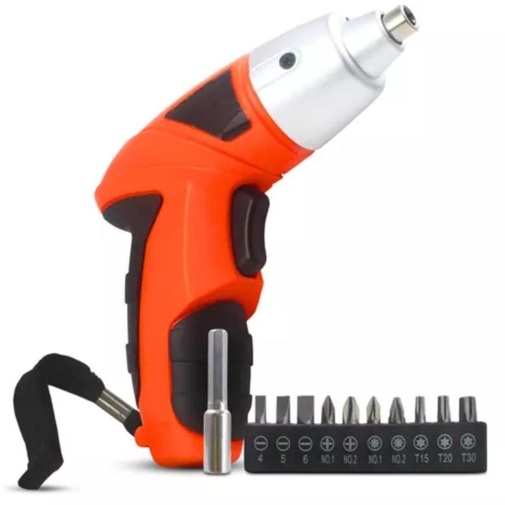 Kit Parafusadeira Furadeira Elétrica Sem Fio Com Acessórios