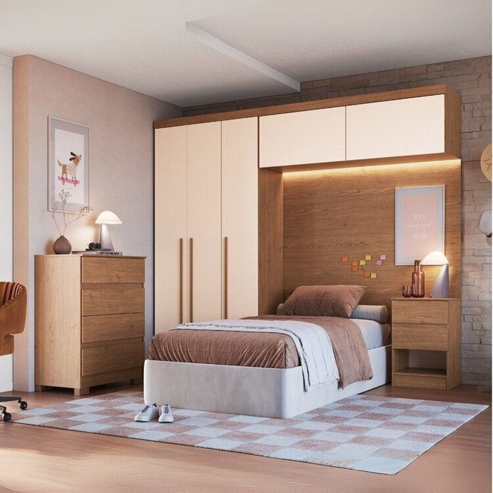 Guarda-roupa Modulado 5 Peças Infinity Cedro/Blush