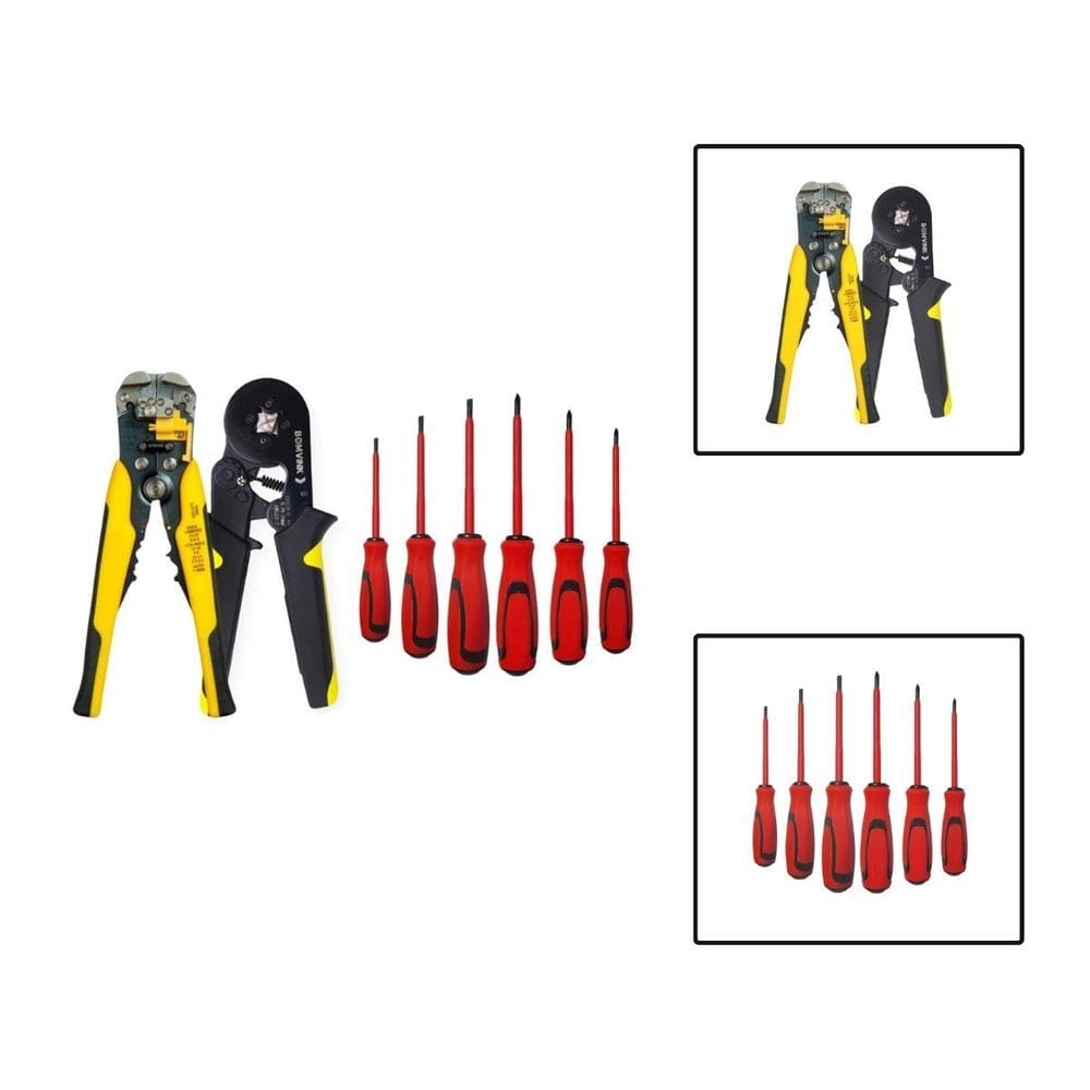 Kit Alicate Crimpador Prensa Terminal Chaves Isoladas