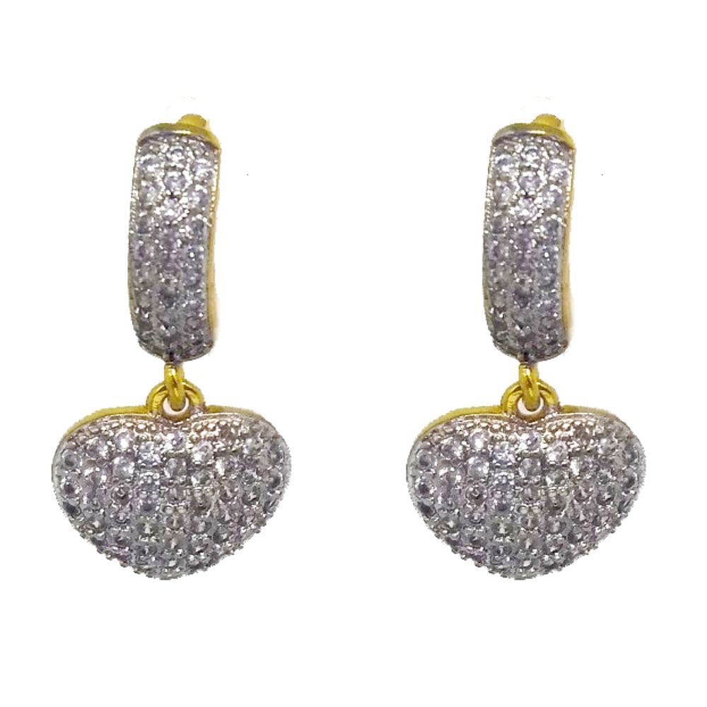 Argola Folheada Ouro 18k c/ Pingente Coração - Visujóias