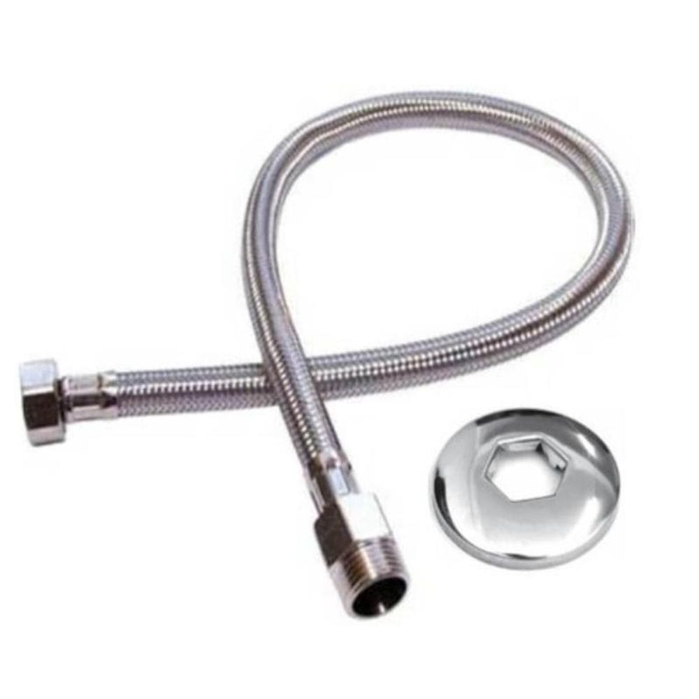 Engate Mangueira Flexível Trançado Aço Inox 30 Cm