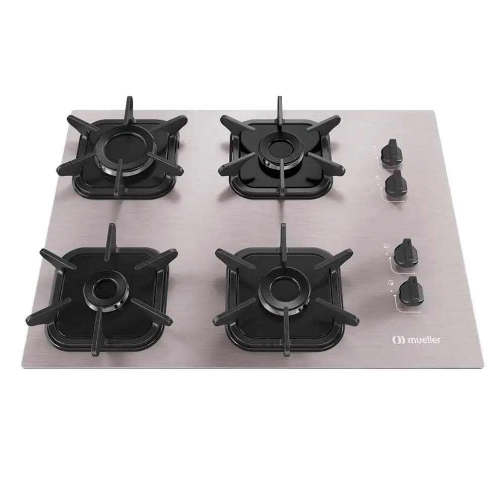 Cooktop Mueller 4 Bocas Alumínio Nqueimador Ultra Chama