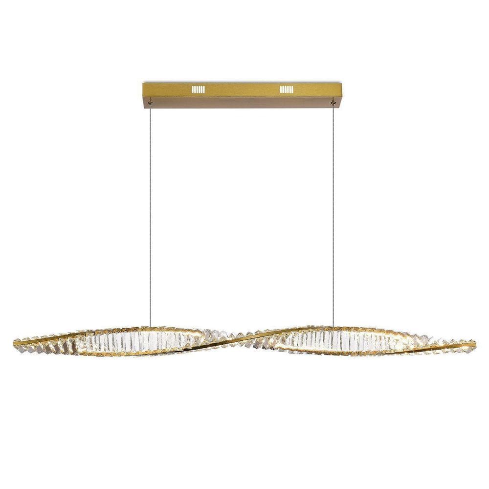 Pendente Moderno Dourado Vougue 1,20M Led 3000K Mais Luz