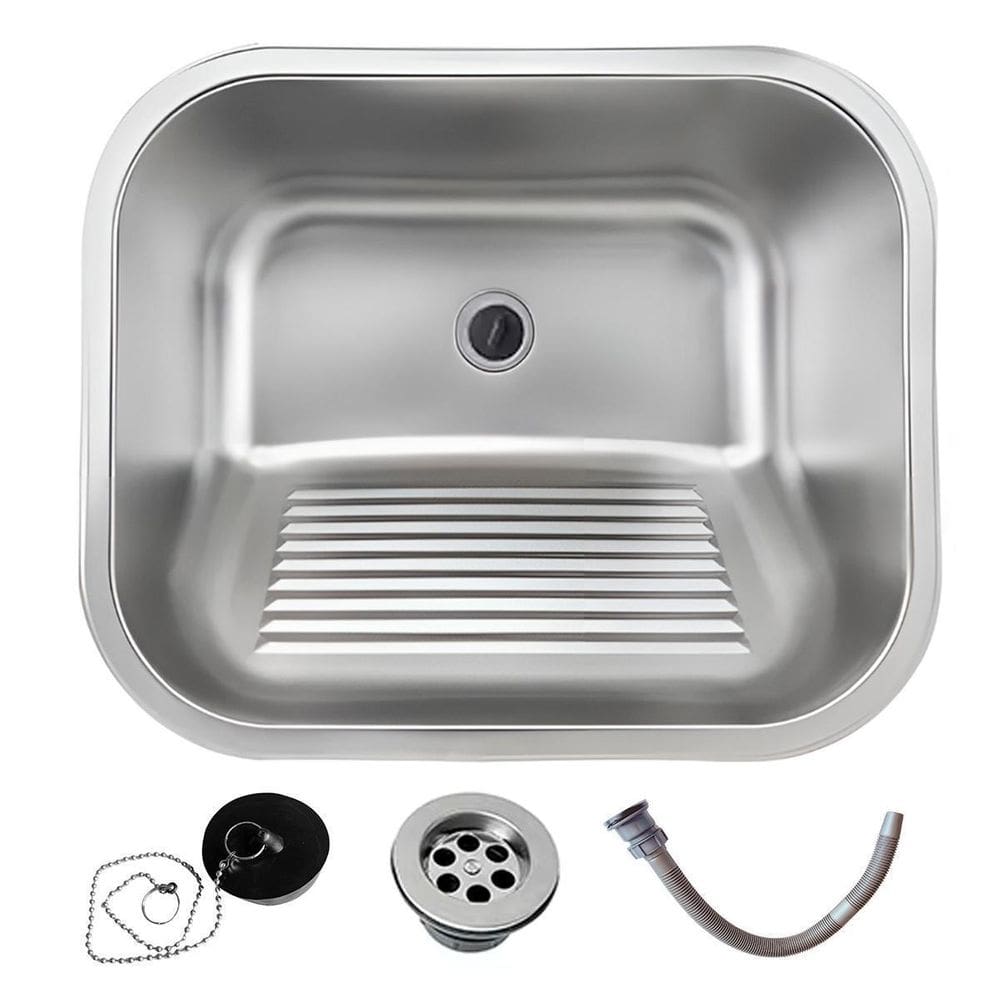 Tanque Inox De Lavanderia 45X45 Antirruído Completo Escovado