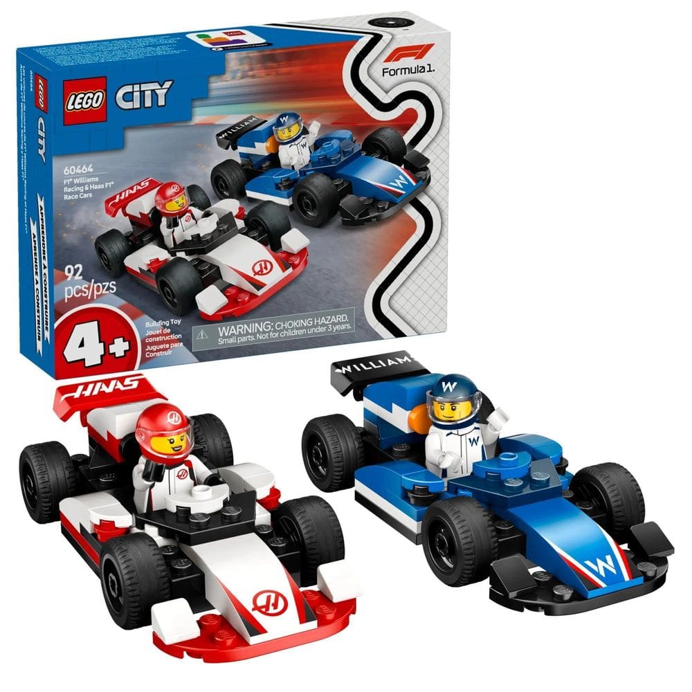 Lego 60464 City - Carros Da Williams Racing E Haas F1