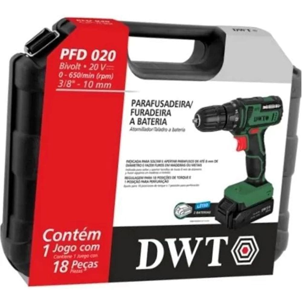 Parafusadeira / Furadeira Dwt Bateria 20V Pfd 020