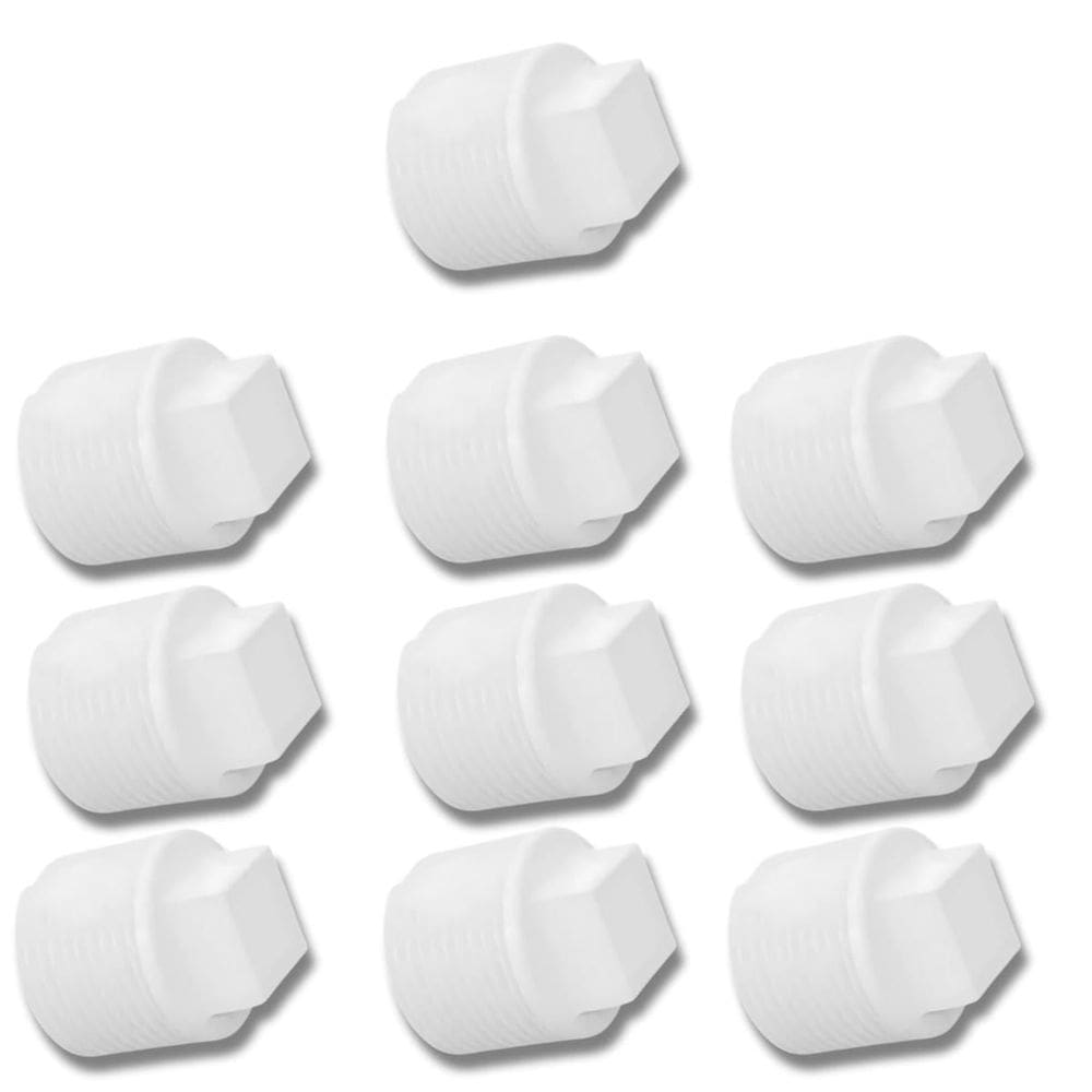 Plug Tampão 3/4 Polegada Roscável Em Pvc Branco 10 Un