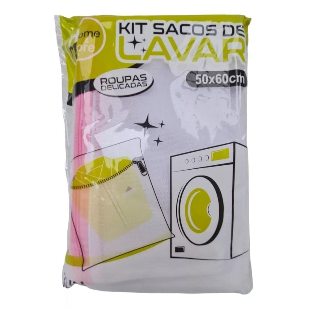 Saco Para Lavar Roupas Delicadas 3 Peças 50X60Cm