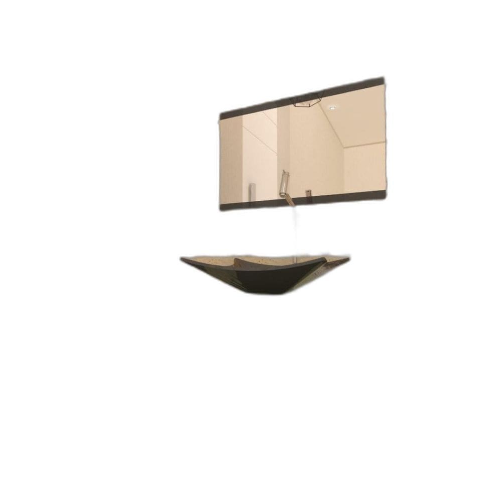 Gabinete De Vidro 60Cm Ac Com Cuba Retangular - Grafite