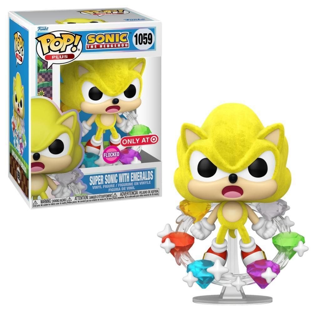 Boneco Funko Pop Plus Sonic - Super Sonic Com Esmeraldas