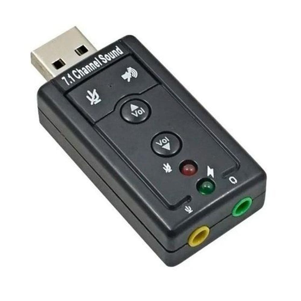 Placa De Som Usb Adaptador Áudio 7.1 Com P2 Pc Notebook