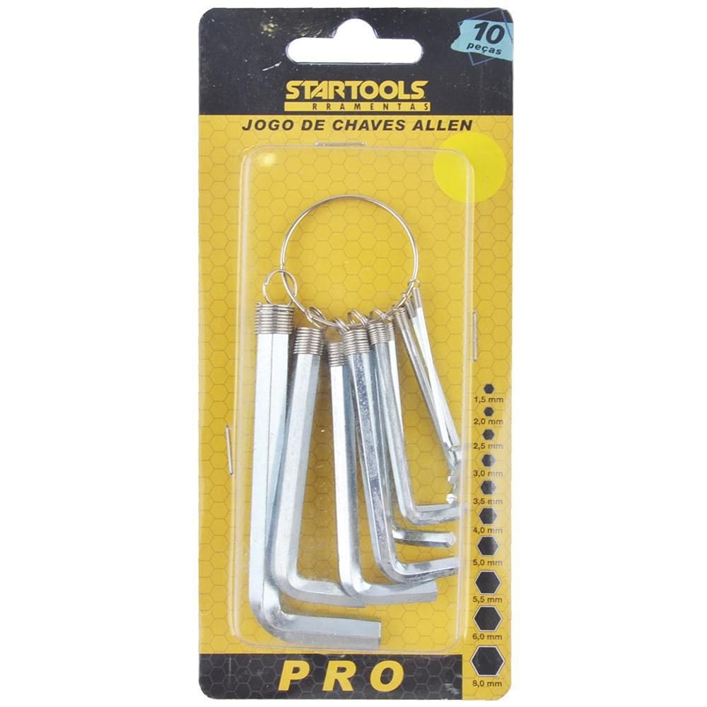 Jogo De Chave Allen Com 10 Pecas Pro Na Cartela