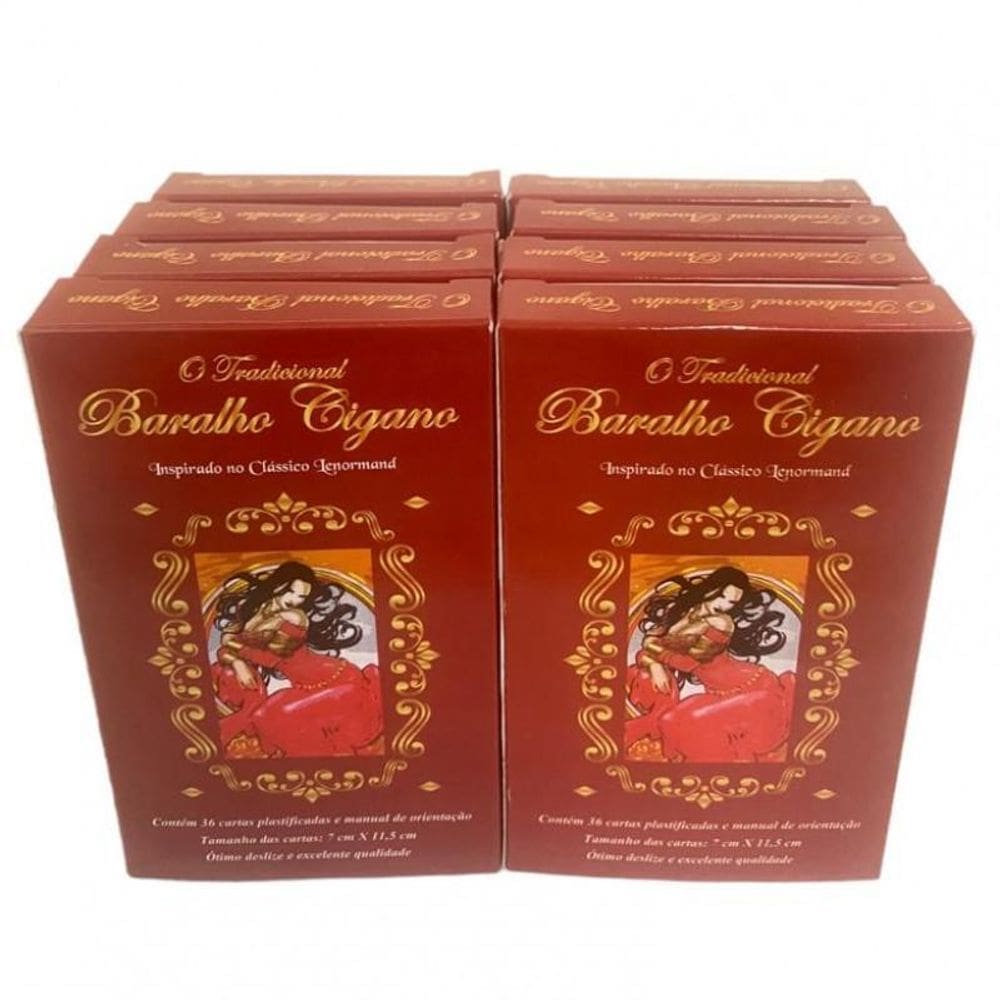 Kit 8 O Tradicional Baralho Cigano 36 Cartas Plastificado