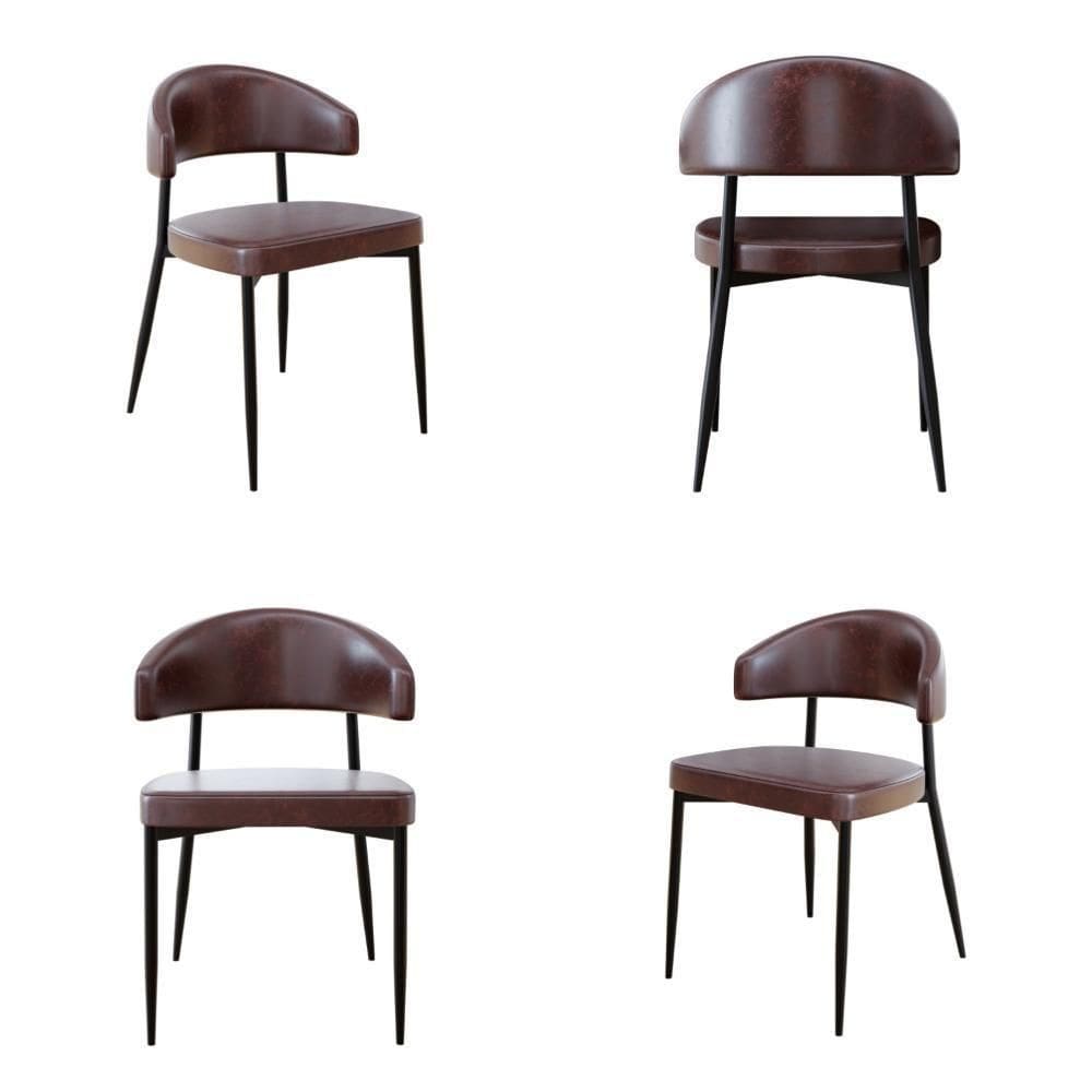4 Unidades Cadeira Bless Fixa C/4 Pés 53 X 55 X 78cm. Courino Café Courino Café