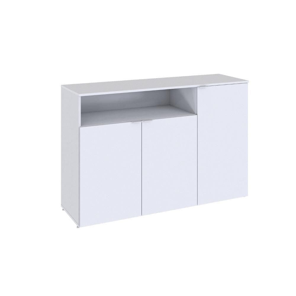 Armário Aparador Com 03 Portas E Nicho 89,5x135x42cm Wlap135 Branco Tx