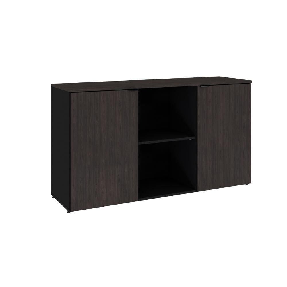 Armário Baixo Com 02 Portas E Nicho 75x135x42cm Wlab135 Preto Tx Com Terracota