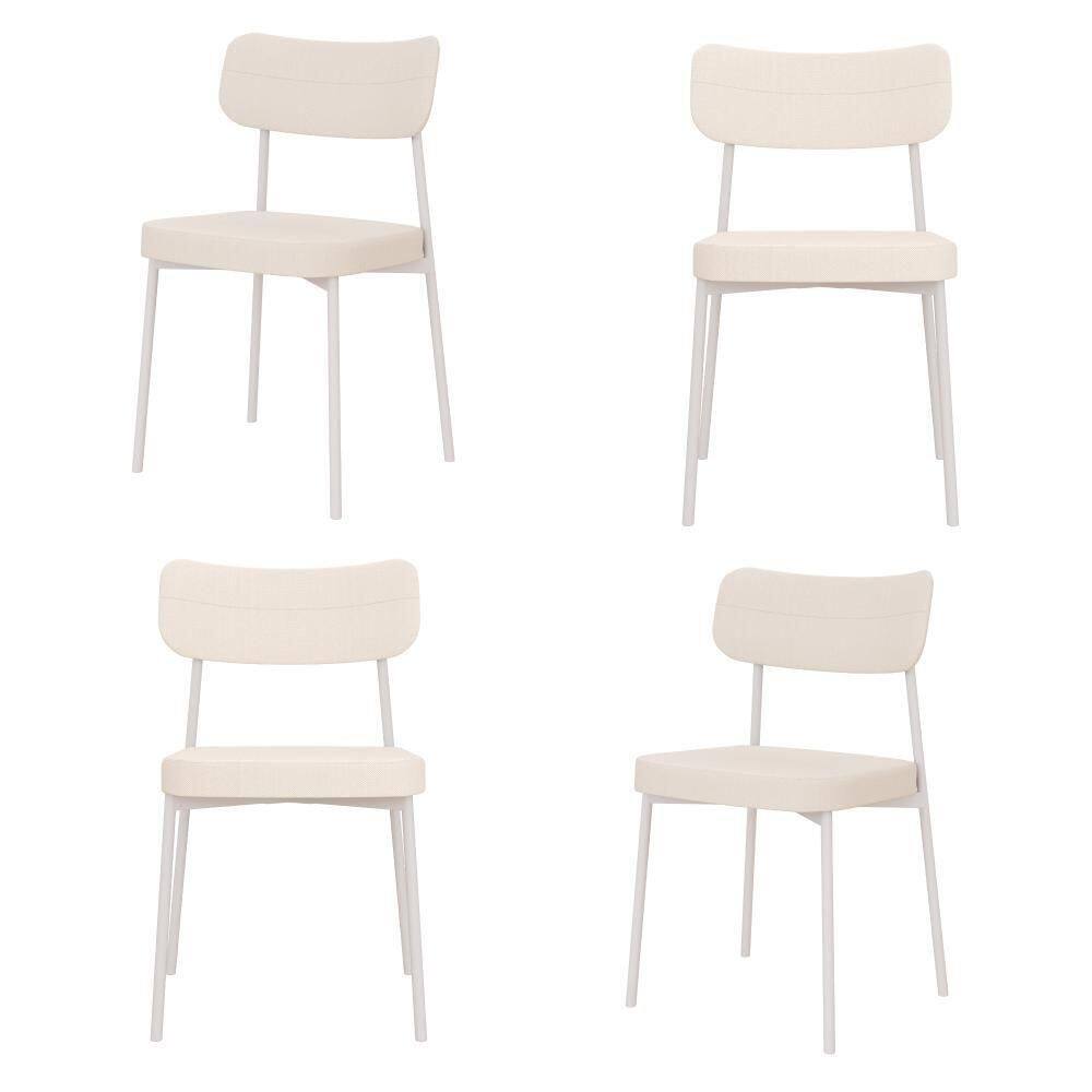 Cadeira Mynna Fixa C/4 Pes 525 X 470 X 790 Mm C/4 Um Pés Brancos. Corriente Palha Corriente Palha