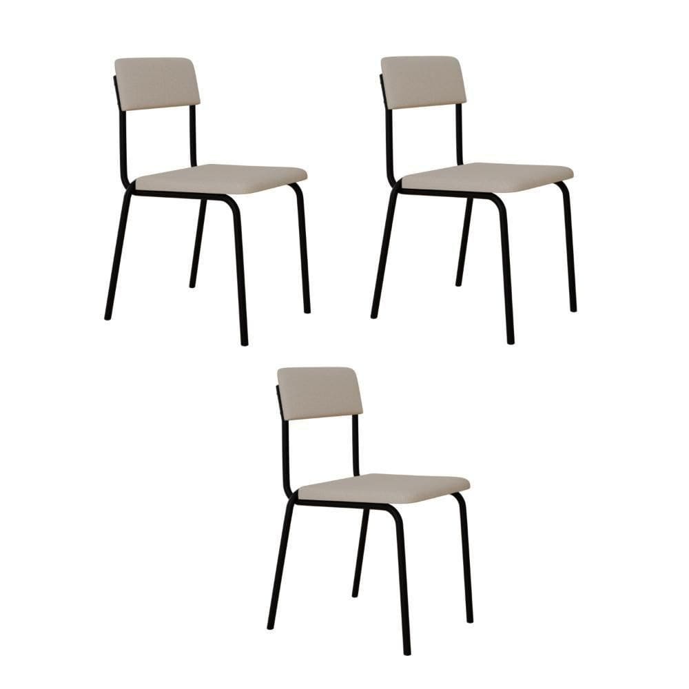 Cadeira Fit Fixa C/4 Pes 475 X 505 X 810 Mm C/3 Un. Corriente Palha Corriente Palha