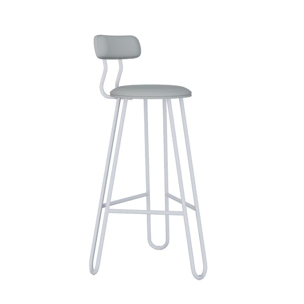 Banqueta Alta Ginger Courino Saturno Off White