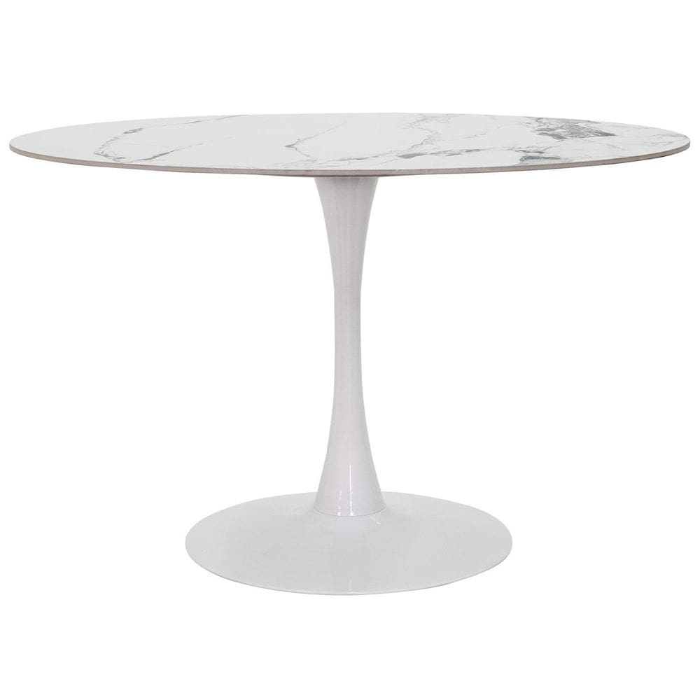 Mesa Saarinen Tulipa Jantar Oval 120X80Cm Tampo Marmorizado